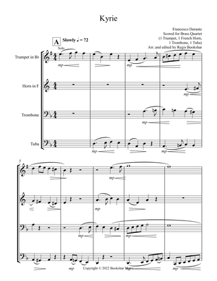 Kyrie (Durante) (Brass Quartet - 1 Trp, 1 Hrn, 1 Trb, 1 Tuba)