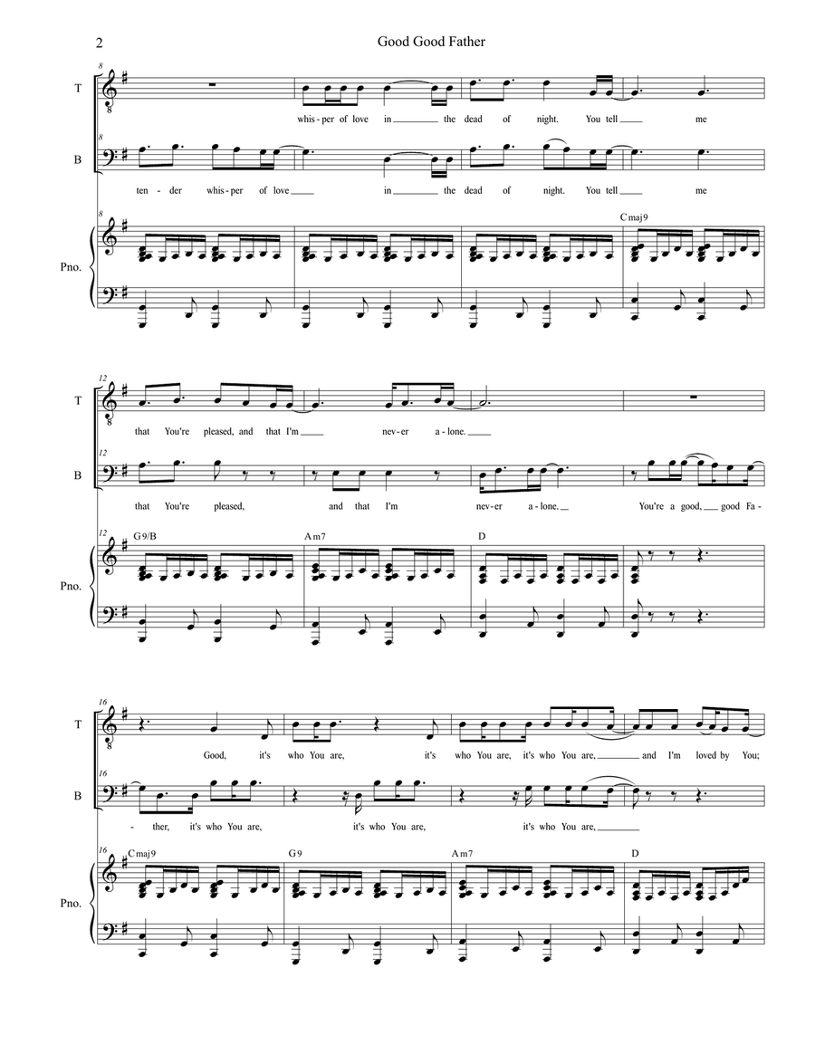 Good Good Father Vocal Duet scores gallery preview page 2