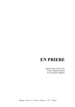 EN PRIERE - G. Faurè - Arr. for SATB Choir and Piano
