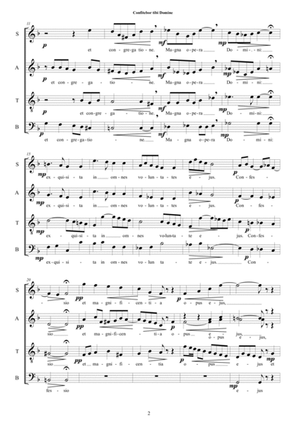 Confitebor tibi Domine - Motet for Choir SATB a cappella image number null