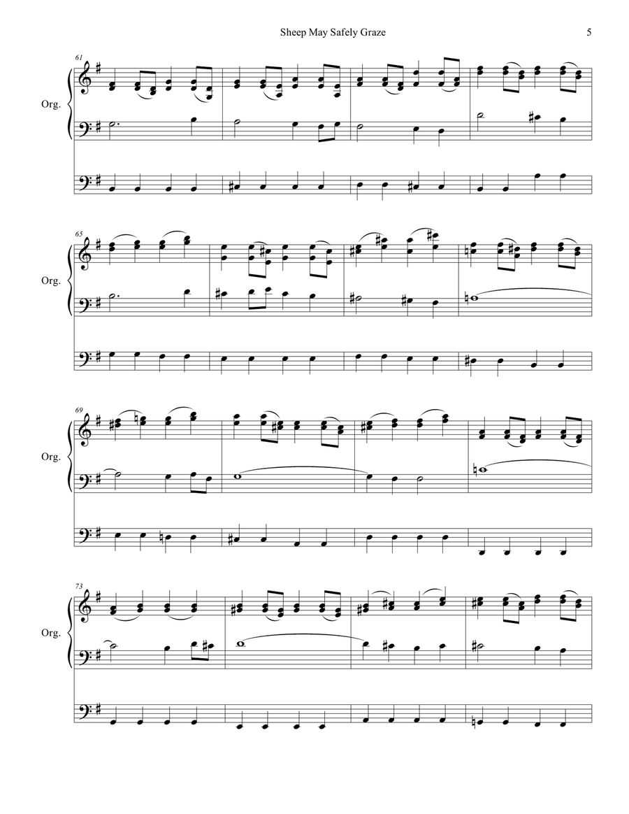 Sheep May Safely Graze (Organ Solo) Organ Solo scores gallery preview page 6