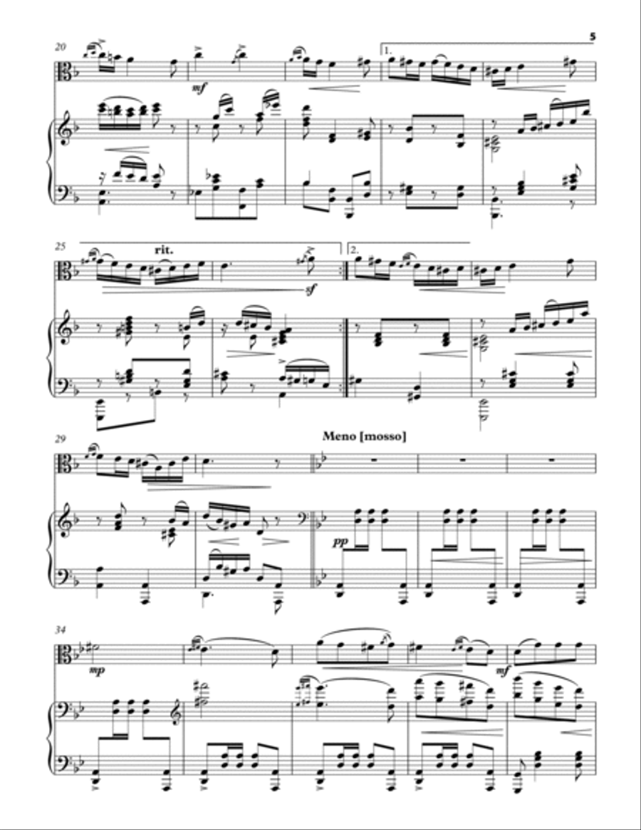 PULVER Lev: Jewish Dance for Viola Solo and Symphony Orchestra (Piano reduction + Viola Solo part) Piano scores gallery preview page 5