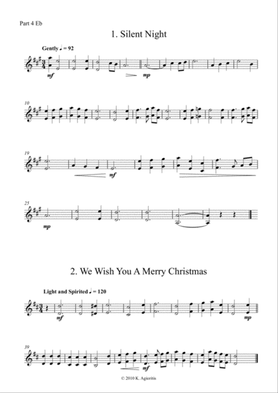 Carols for Four (or more) - Fifteen Carols with Flexible Instrumentation - Part 4 - Eb Treble Clef Concert Band scores gallery preview page 5
