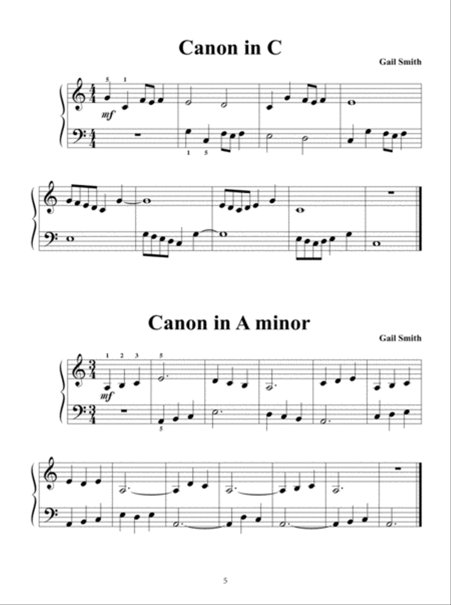 Canons and Rounds for Piano Solo Easy Piano scores gallery preview page 6