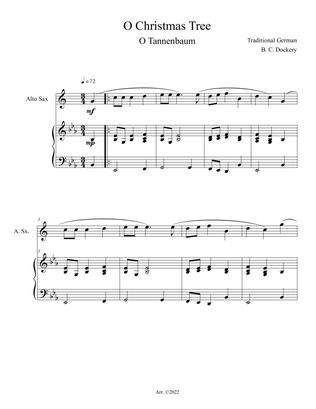 O Christmas Tree (O Tannenbaum) for Alto Sax Solo with Piano Accompaniment