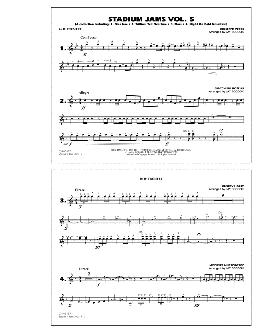 Stadium Jams: Vol. 5 - 1st Bb Trumpet B-Flat Trumpet scores gallery preview page 1