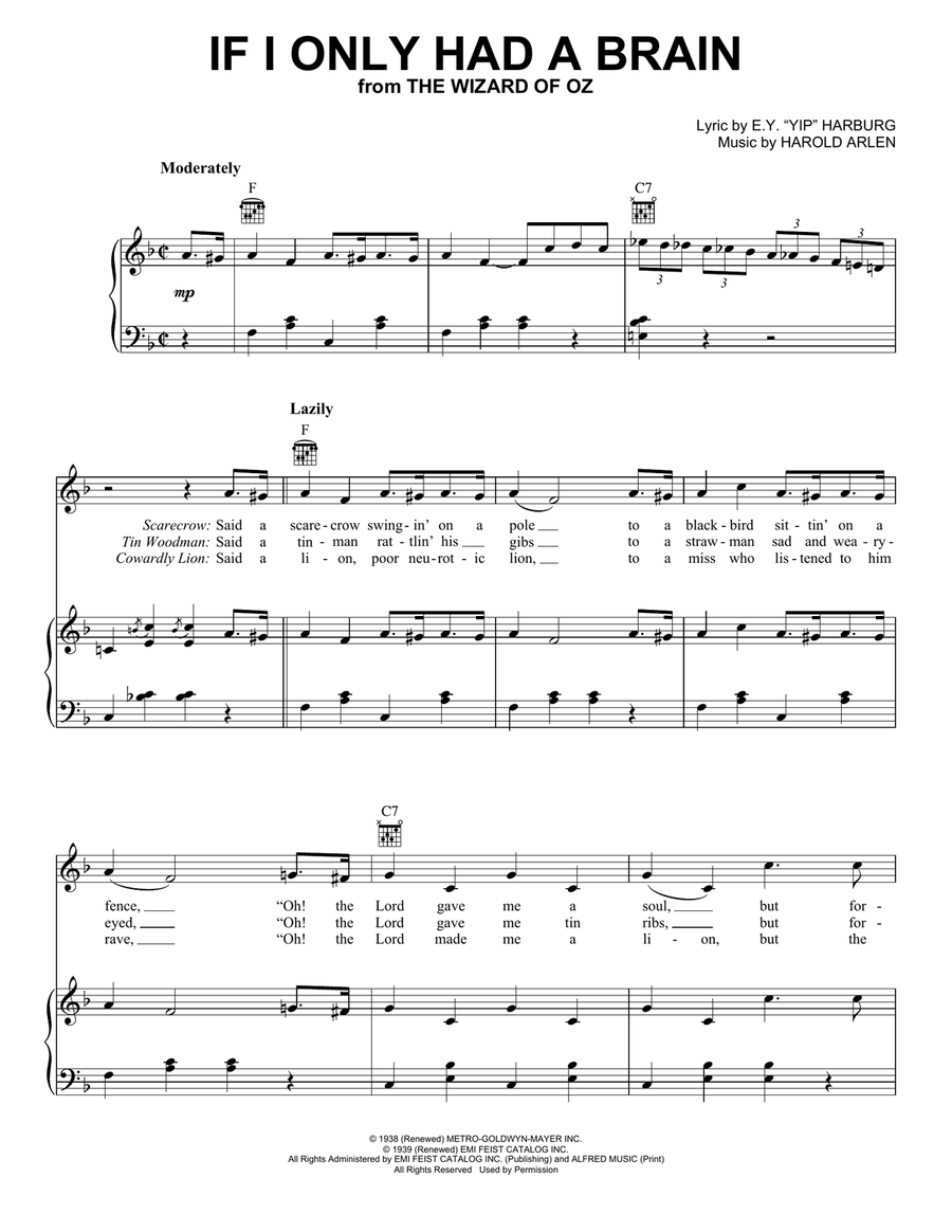 If I Only Had A Brain Guitar scores gallery preview page 1