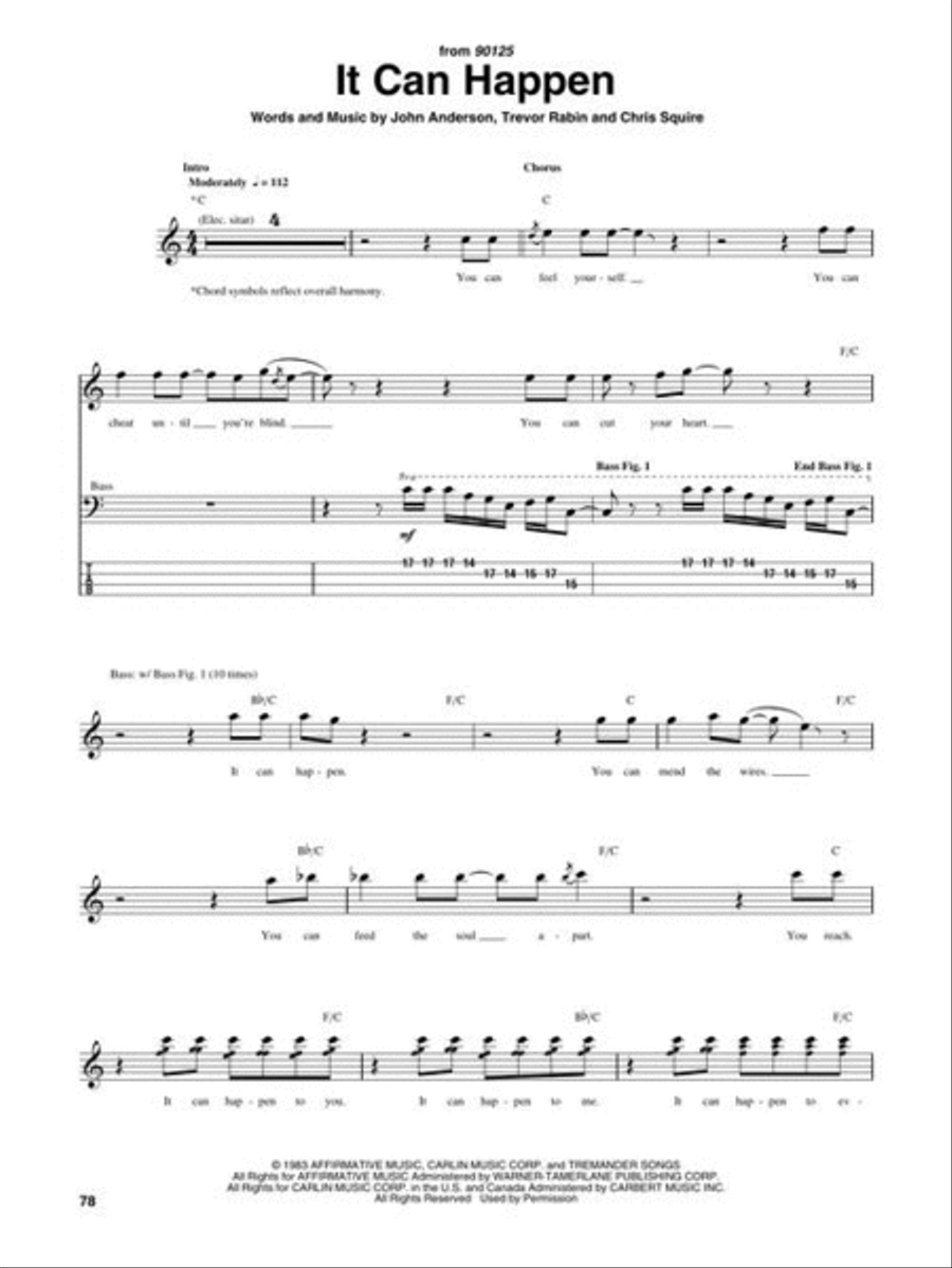 Best of Yes Bass Guitar Tablature scores gallery preview page 5