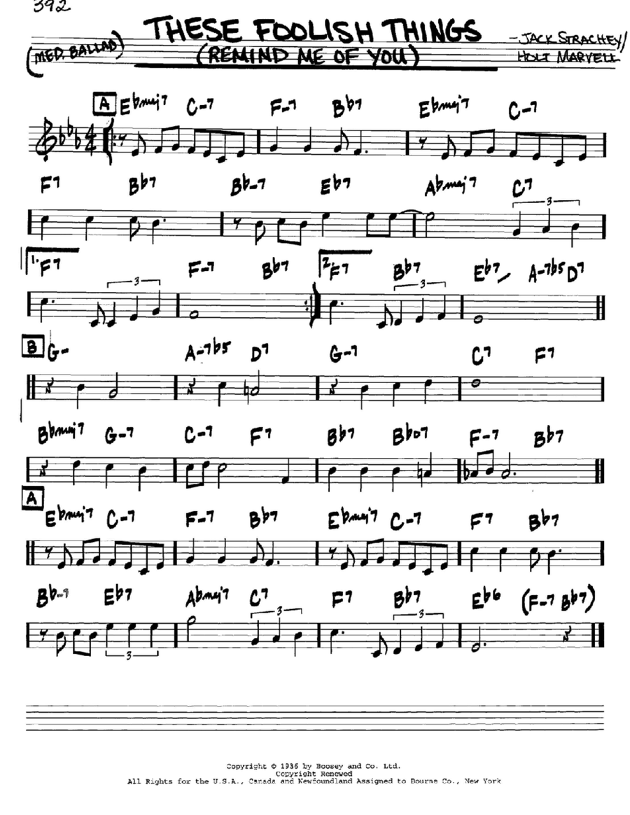 These Foolish Things (Remind Me Of You) C Instrument scores gallery preview page 1