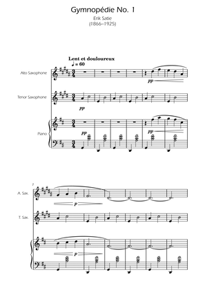 Gymnopedie No. 1 - Alto and Tenor Sax Duet w/ Piano