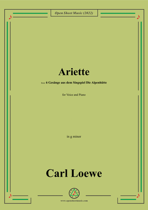 Loewe-Ariette,in g minor,for Voice and Piano