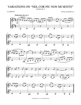 Book cover for Variations on “Nel cor piu non mi sento,” Variation No. 4