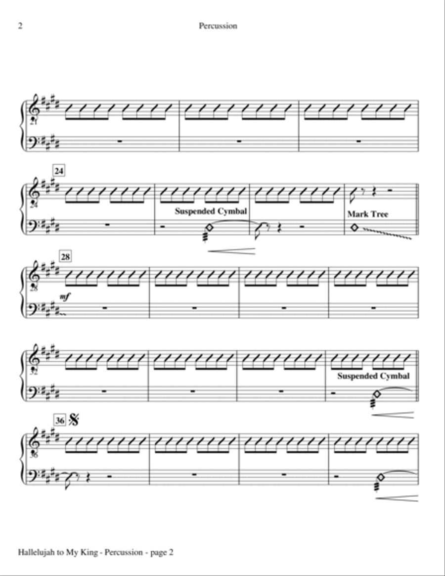 Hallelujah To My King - Percussion Choir scores gallery preview page 2