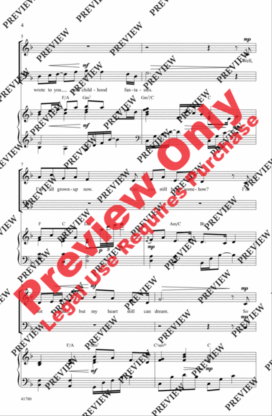 Grown-Up Christmas List 4-Part scores gallery preview page 3