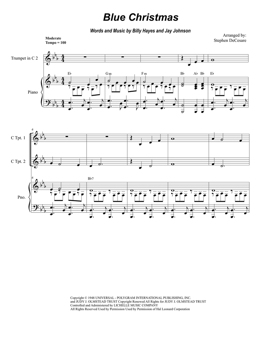 Blue Christmas Brass Ensemble scores gallery preview page 1