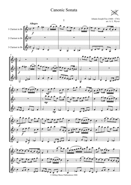 Sonata Canoni arr. three equal clarinets image number null