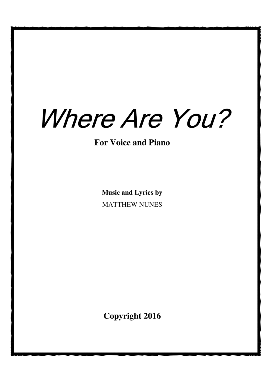 Where Are You? for Voice and Piano Voice Solo scores gallery preview page 1