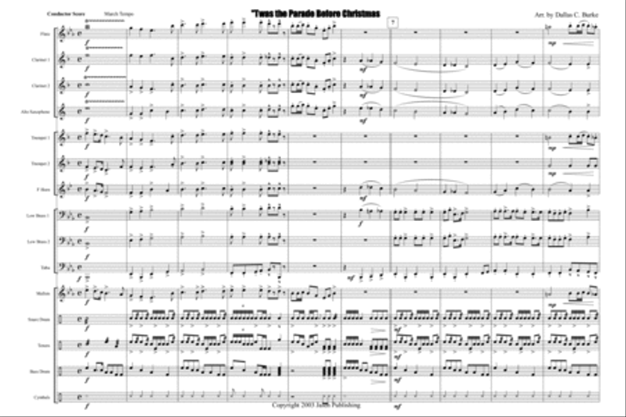 Twas The Parade Before Christmas Marching Band scores gallery preview page 2