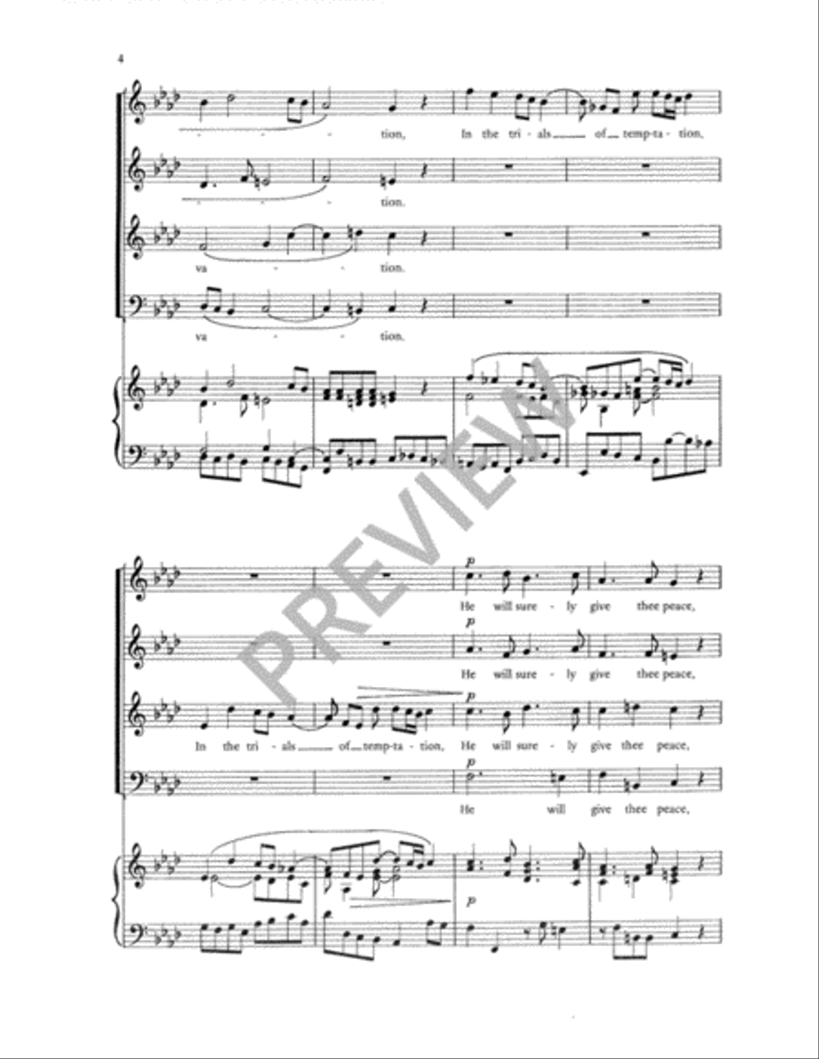 He Will Surely Give Thee Peace 4-Part scores gallery preview page 5