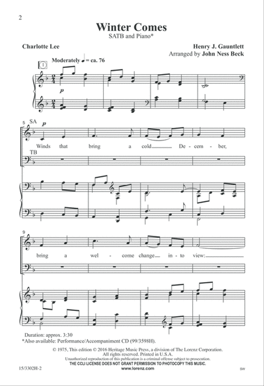 Winter Comes 4-Part scores gallery preview page 2