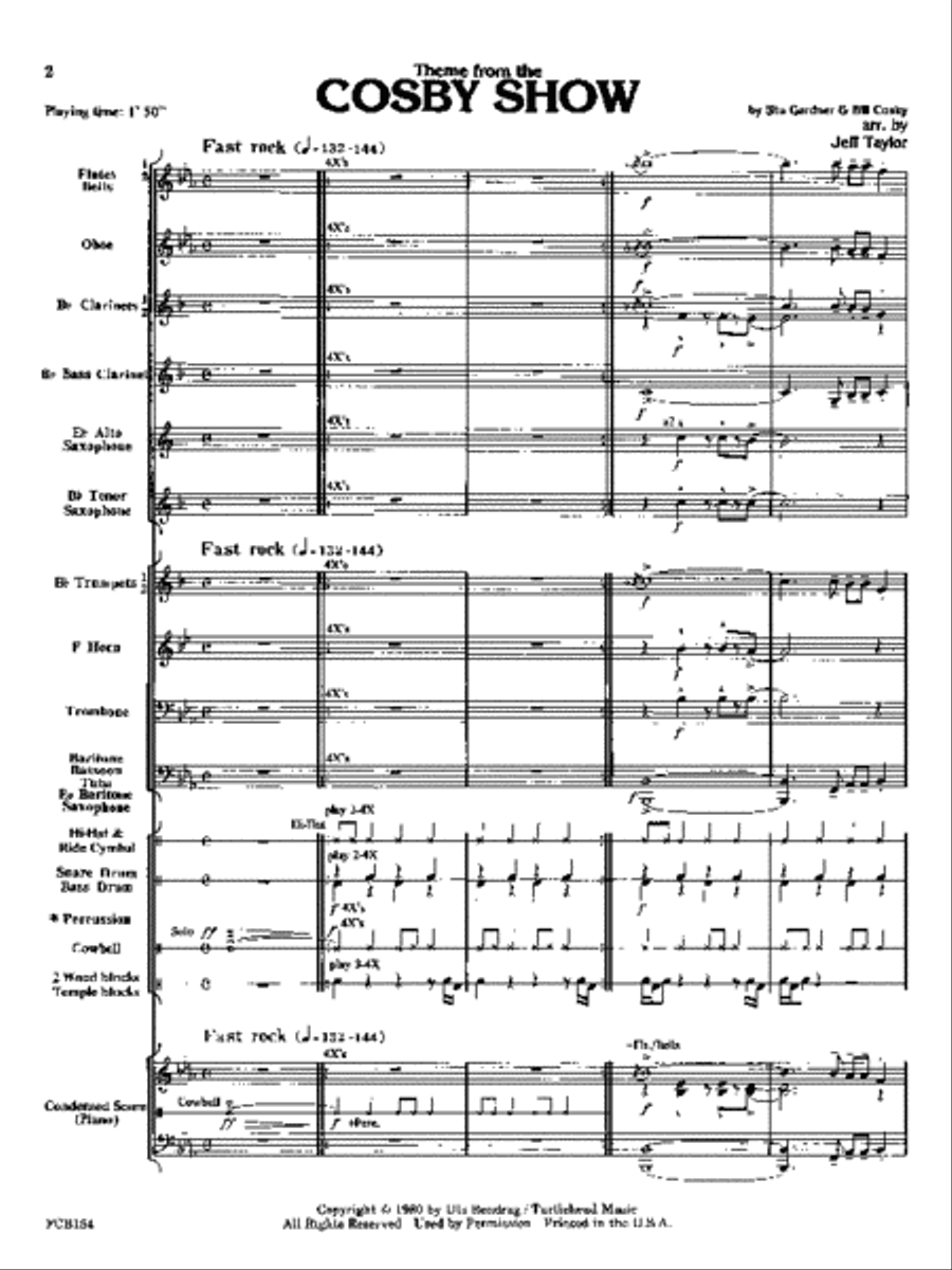 Cosby Show Theme Concert Band scores gallery preview page 2