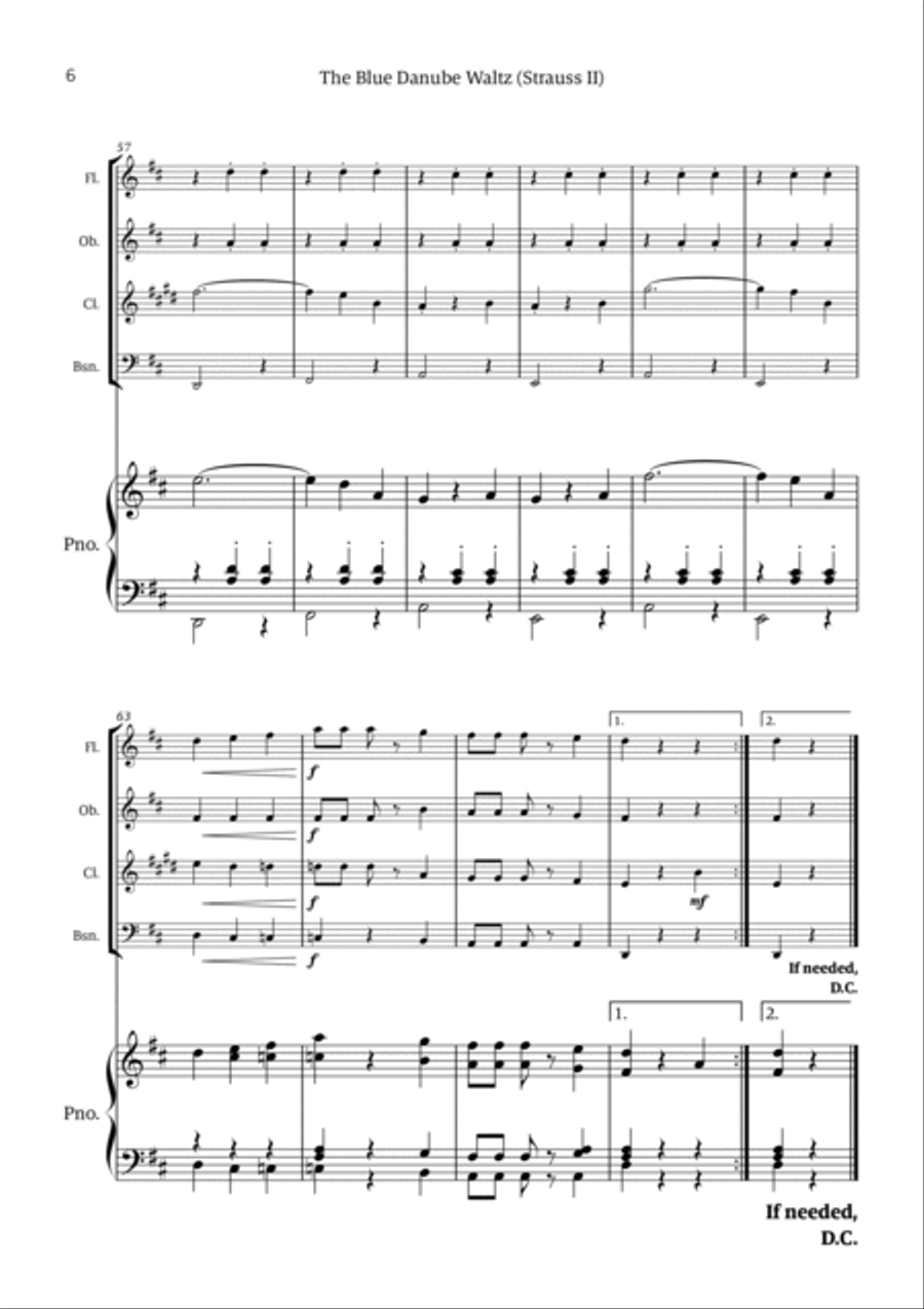 The Blue Danube Waltz Chamber Music scores gallery preview page 6