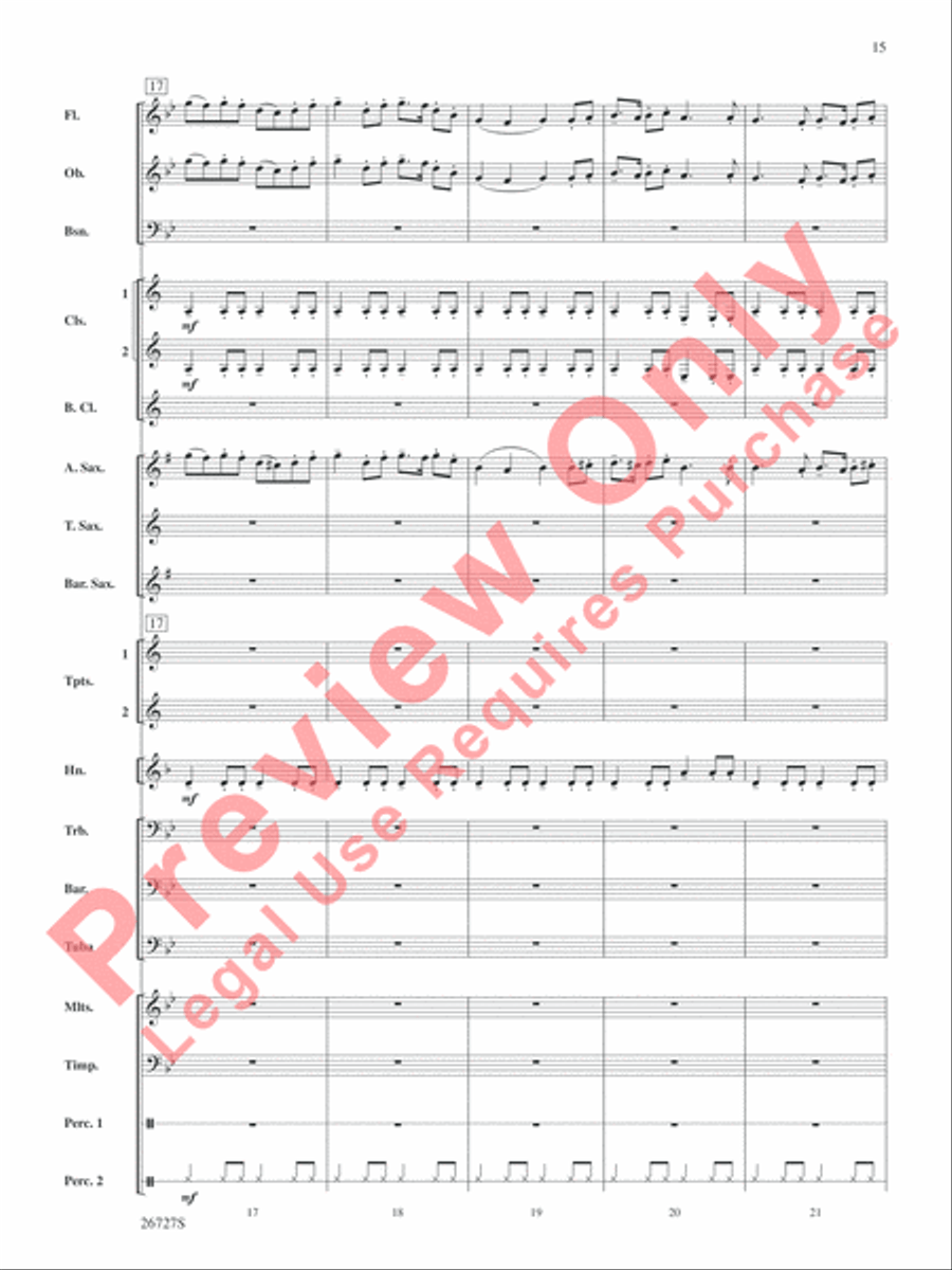Evangeline: Two Cajun Songs Concert Band scores gallery preview page 16