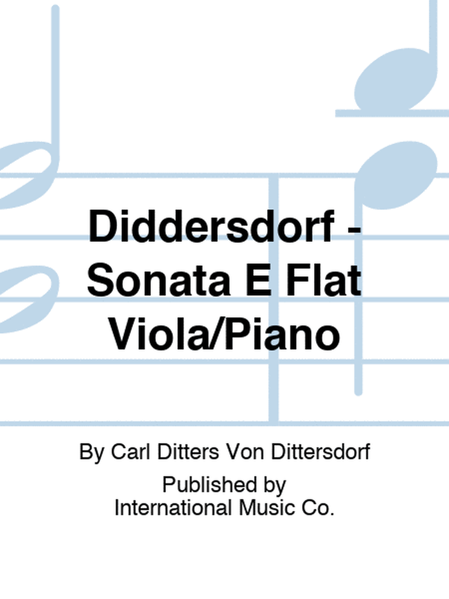 Diddersdorf - Sonata E Flat Viola/Piano