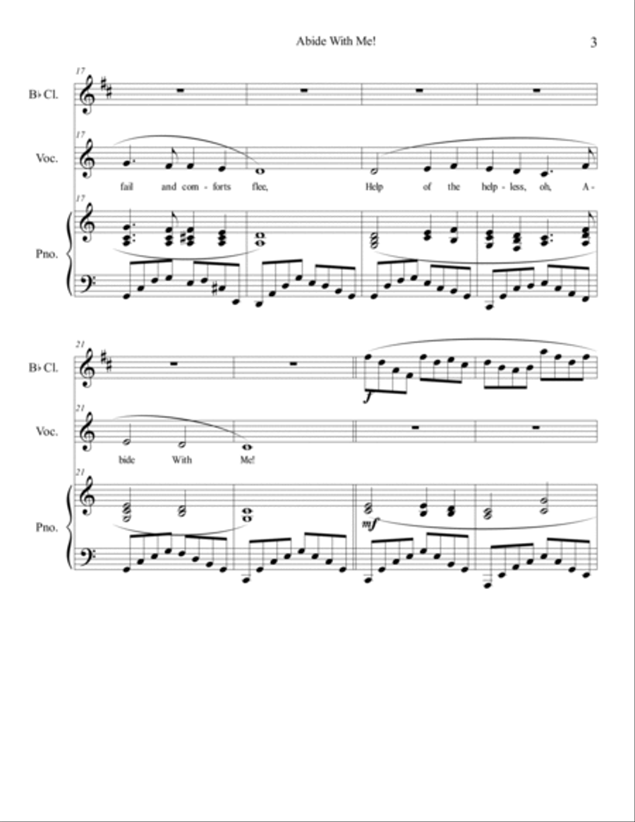 Abide With Me! (clarinet) B-Flat Clarinet scores gallery preview page 4