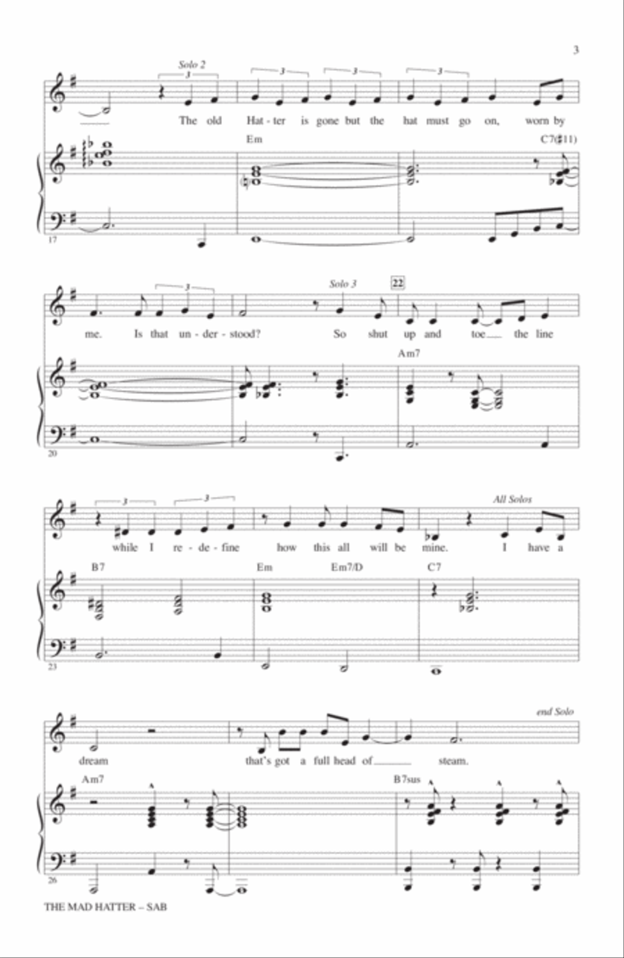 The Mad Hatter The Mad Hatter 3-Part scores gallery preview page 2
