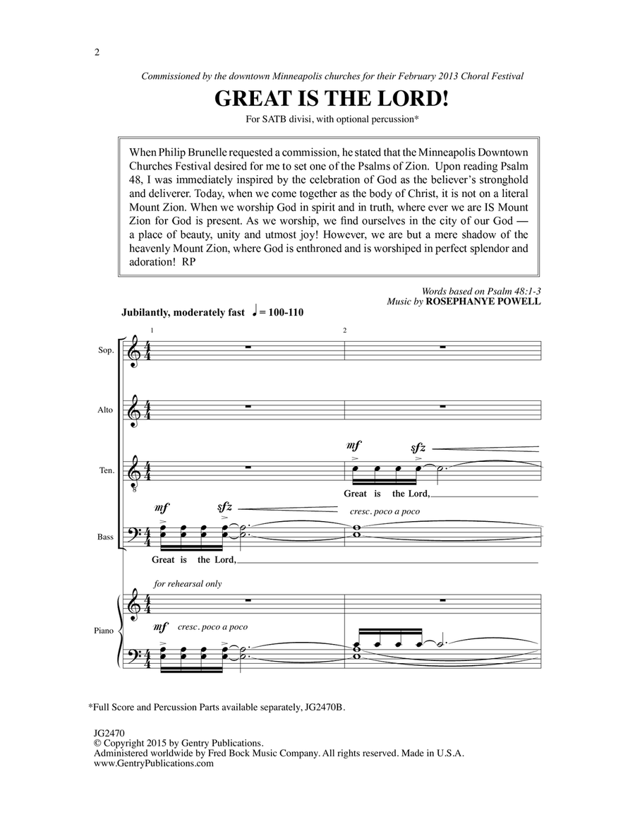 Great Is The Lord 4-Part scores gallery preview page 1