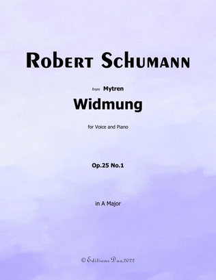 Widmung, by Schumann, in A Major