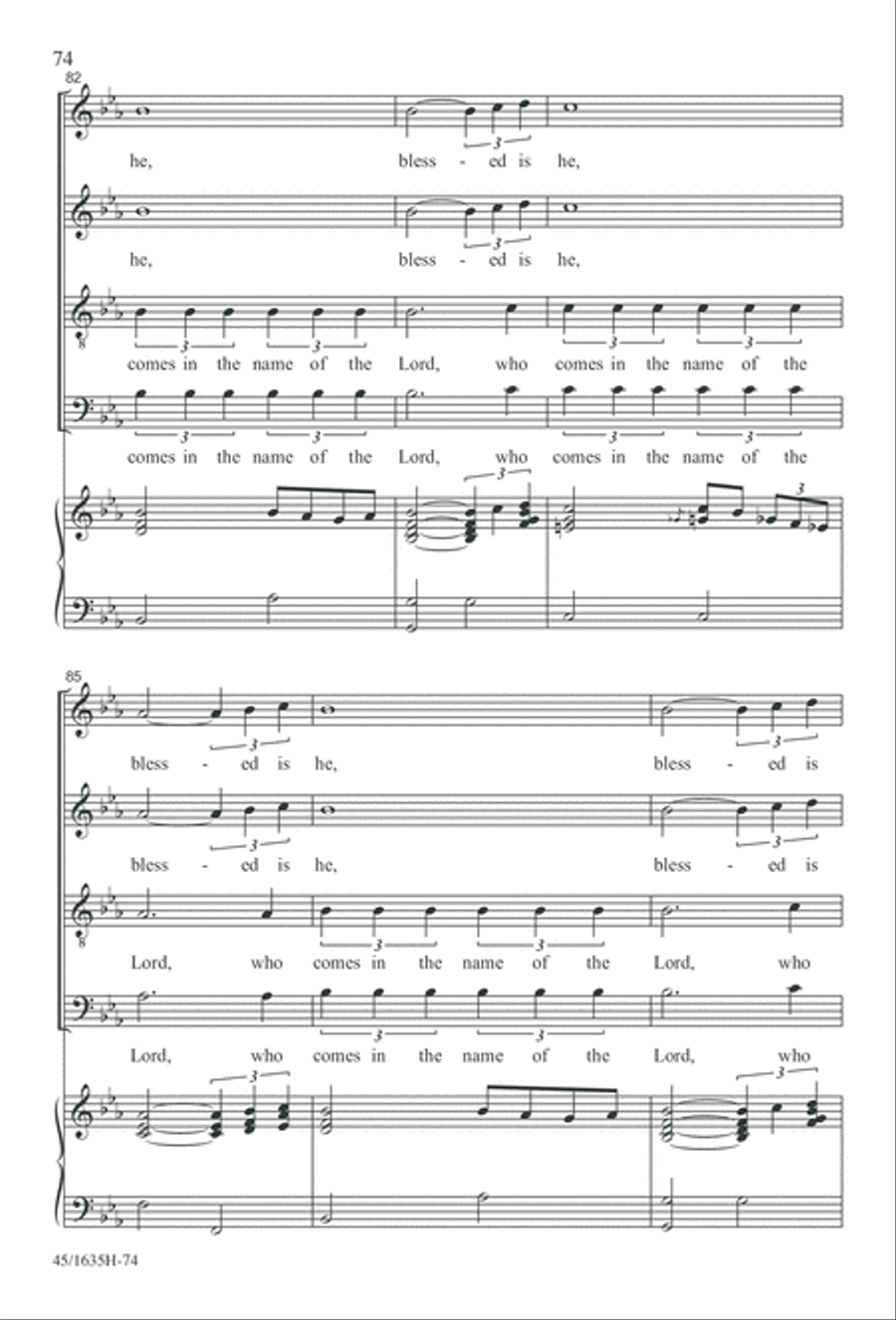 Mass: A Celebration of Love and Joy 4-Part scores gallery preview page 74