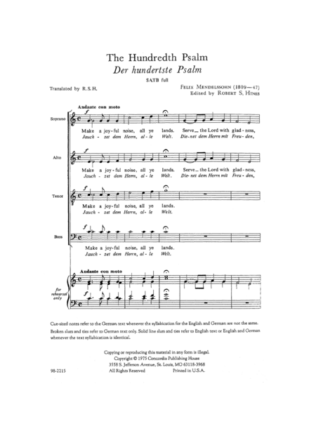 The Hundredth Psalm