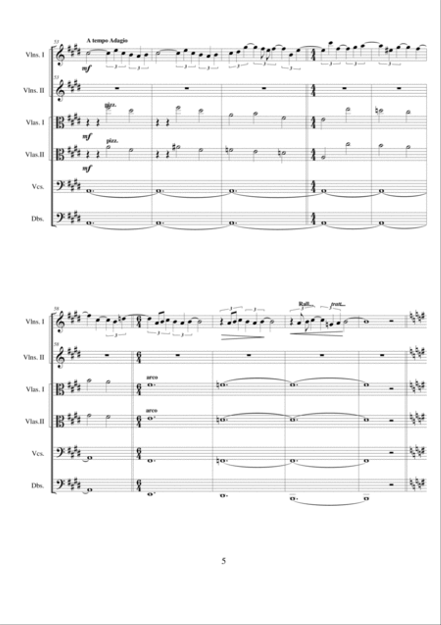Fantasy no.4 in E minor - CS 265 for String orchestra String Quartet scores gallery preview page 5