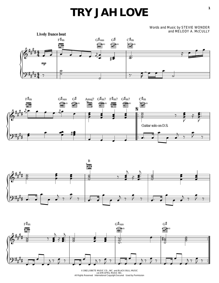 Try Jah Love Try Jah Love Acoustic Guitar scores gallery preview page 1