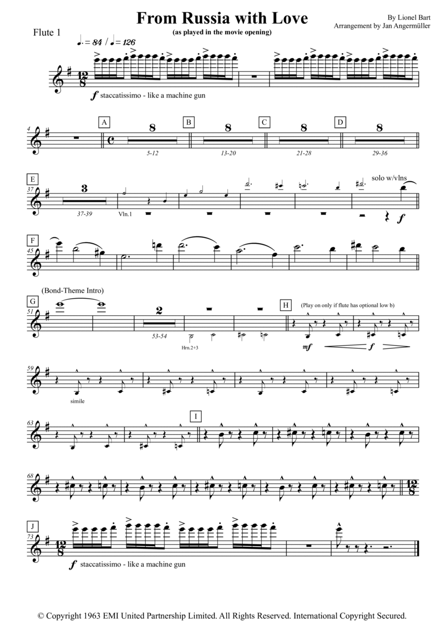 From Russia With Love Full Orchestra scores gallery preview page 1