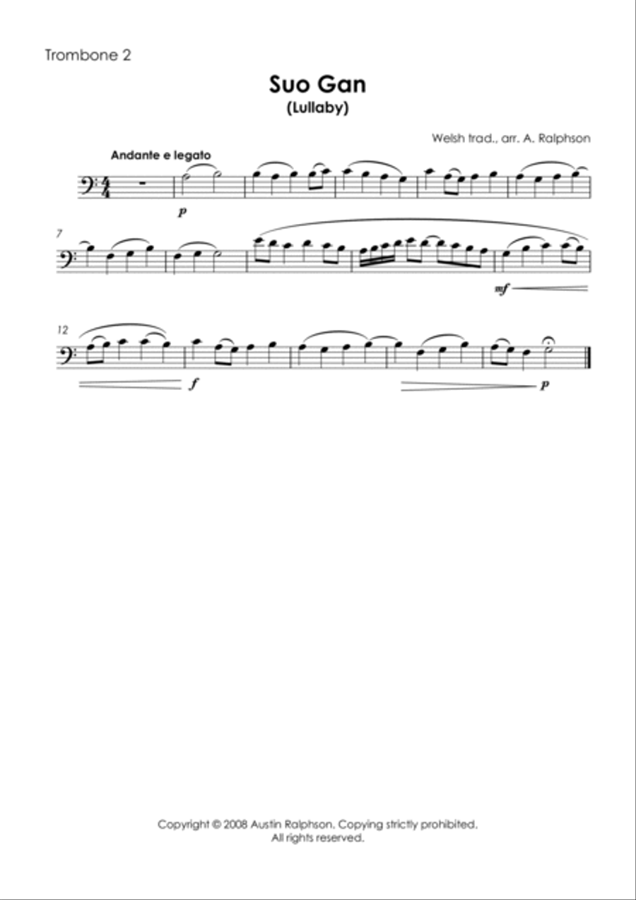 Suo Gan - trombone quartet Brass Quartet scores gallery preview page 4