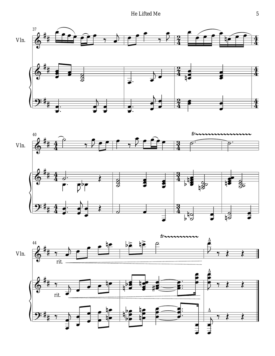 THREE HYMN ARRANGEMENTS for VIOLIN and PIANO (Duet – Violin/Piano with Violin Part) Violin Solo scores gallery preview page 6