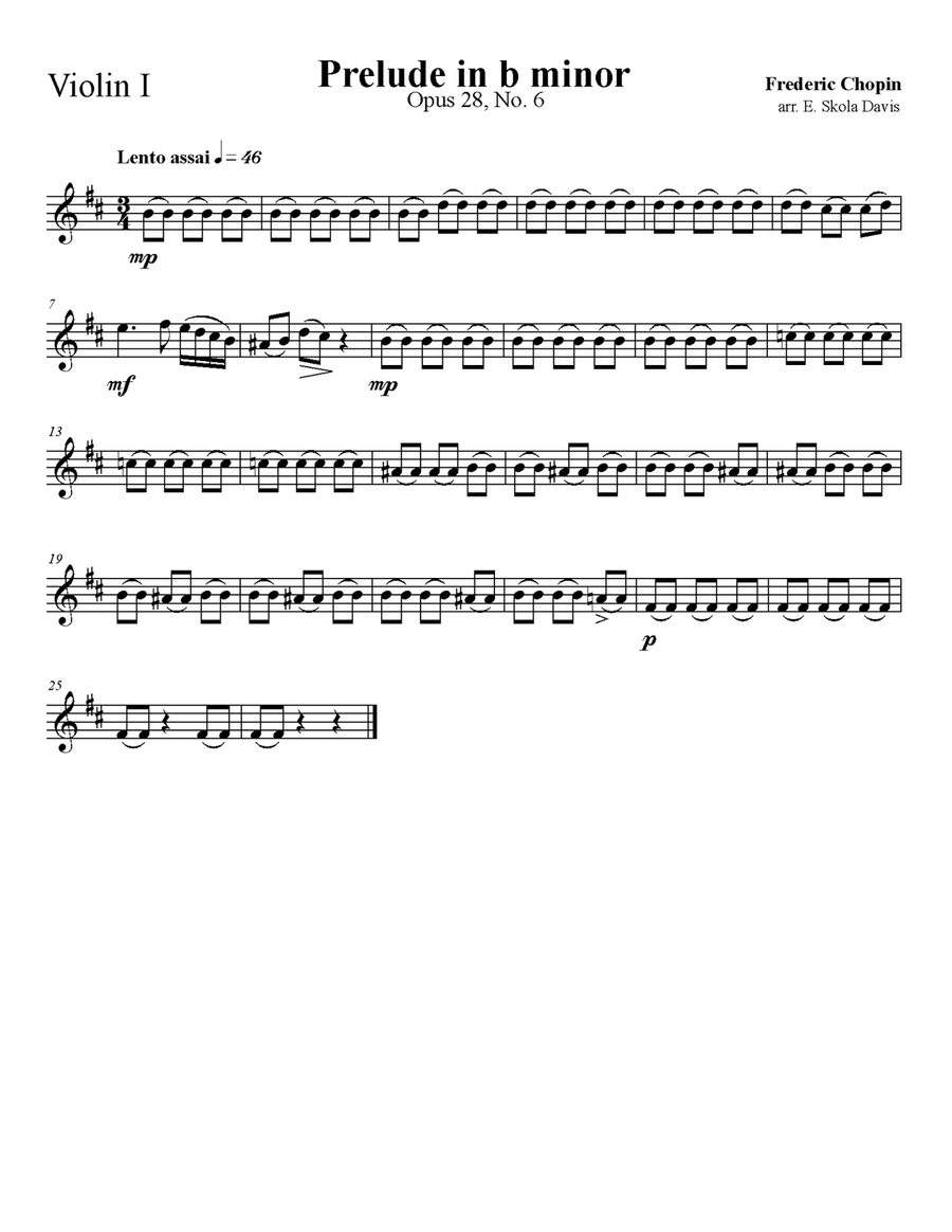 Chopin Prelude in b minor String Orchestra scores gallery preview page 5