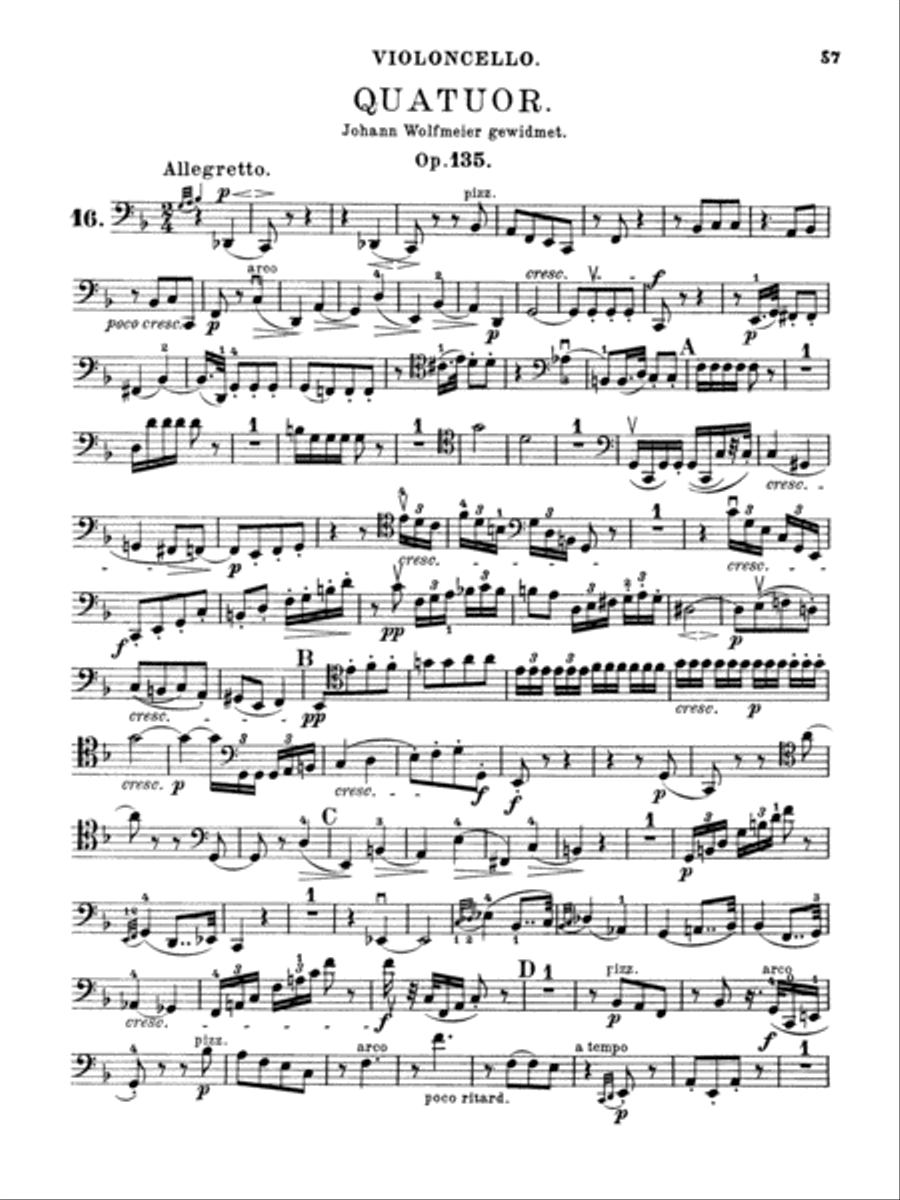 Beethoven: String Quartet, Op. 135 No. 16 String Quartet scores gallery preview page 1