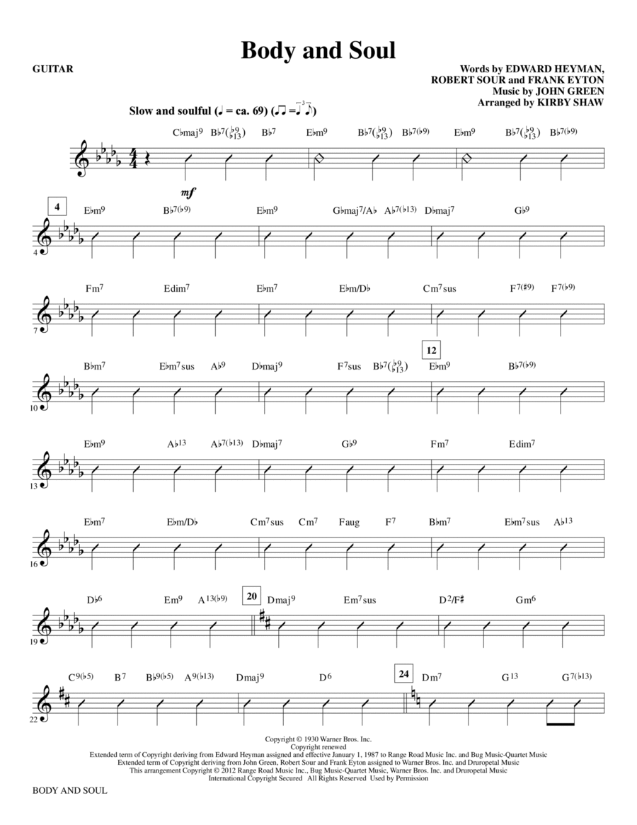 Body And Soul - Guitar Choir scores gallery preview page 1