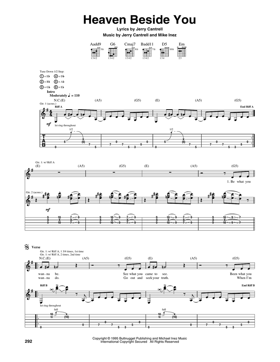Heaven Beside You Acoustic Guitar scores gallery preview page 1
