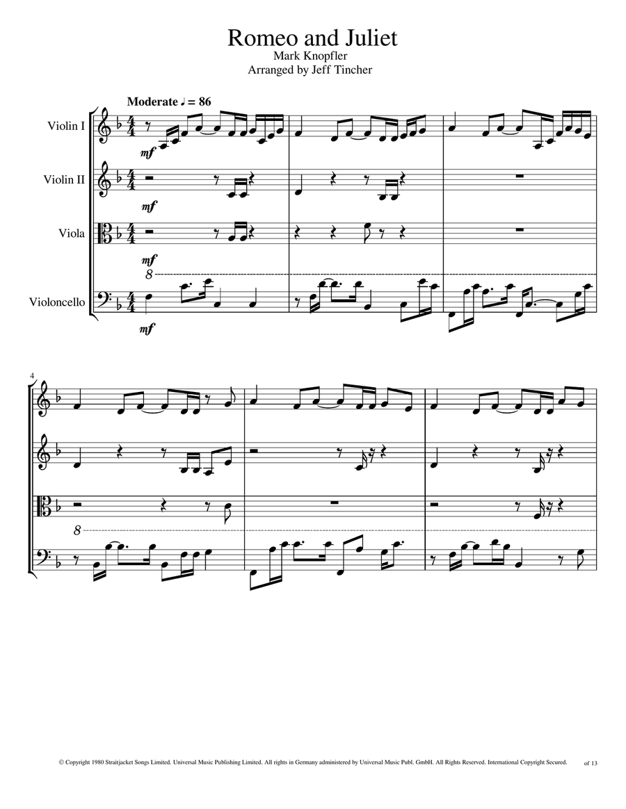Romeo And Juliet String Quartet scores gallery preview page 2