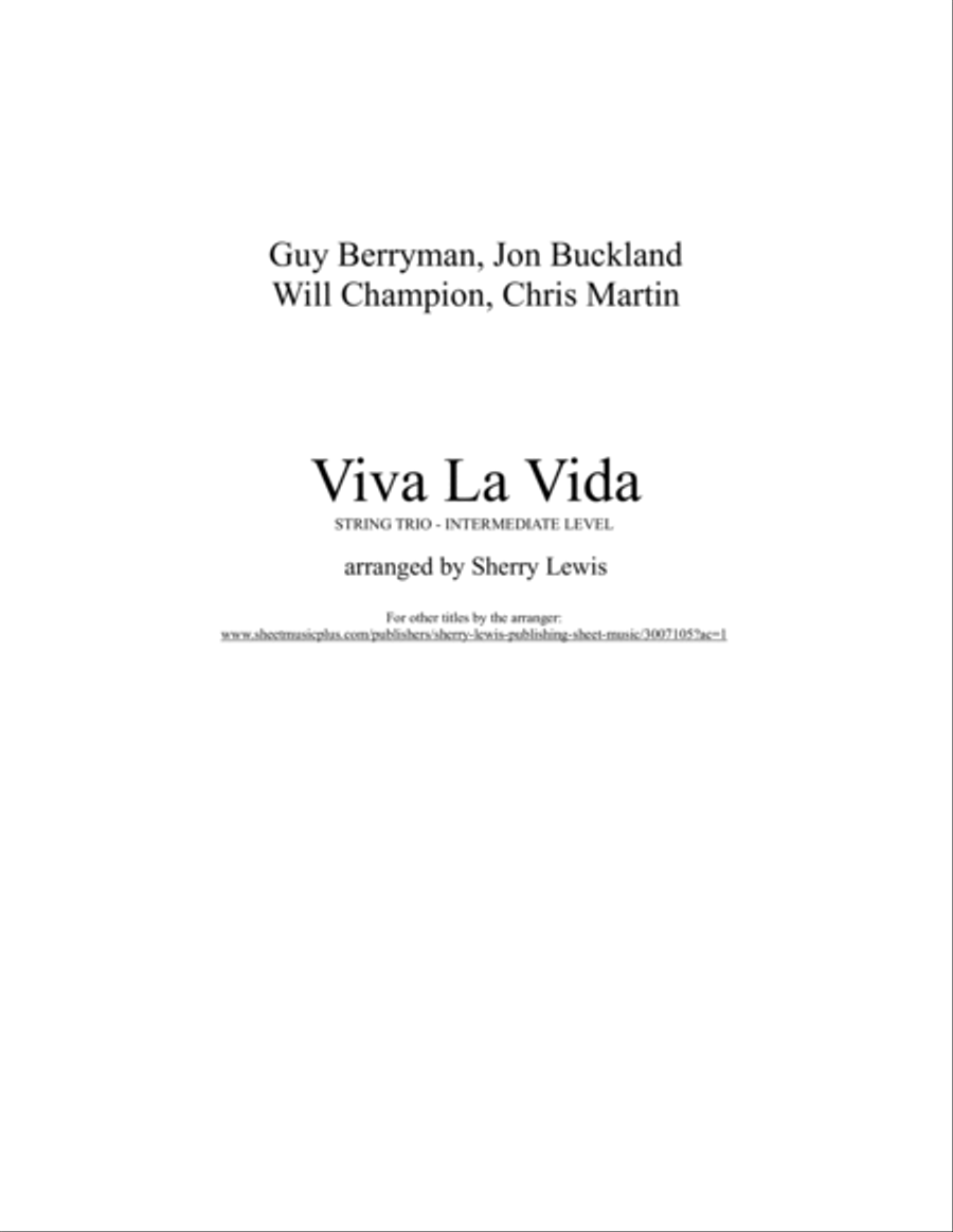 Viva La Vida String Trio scores gallery preview page 2