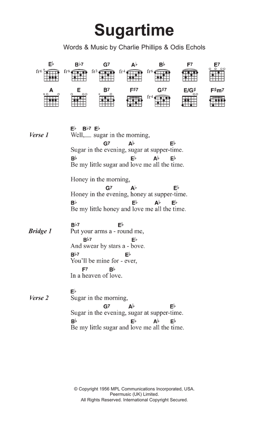 Sugartime Electric Guitar scores gallery preview page 1