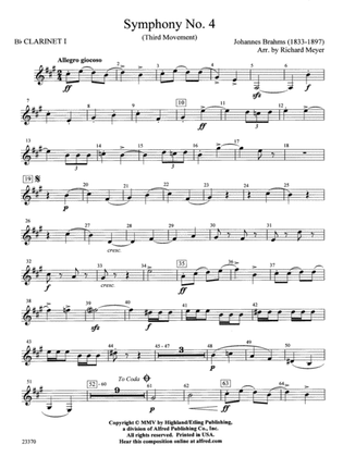 Symphony No. 4: 1st B-flat Clarinet