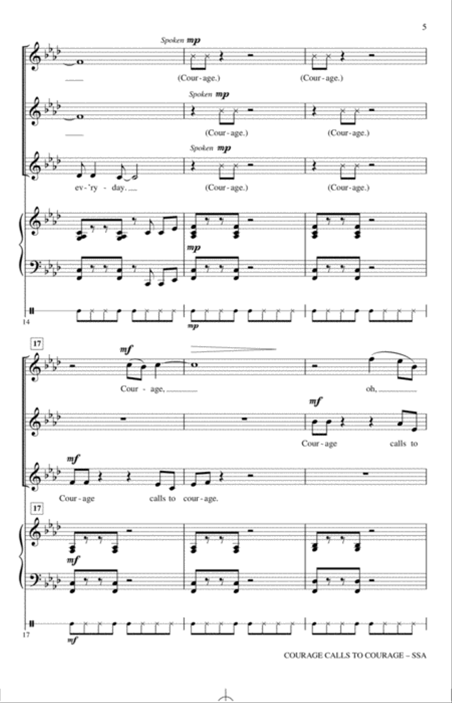 Courage Calls To Courage Courage Calls To Courage SSA scores gallery preview page 3