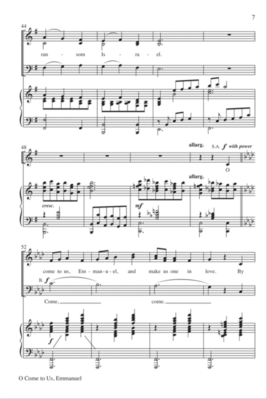 O Come to Us, Emmanuel 3-Part scores gallery preview page 8