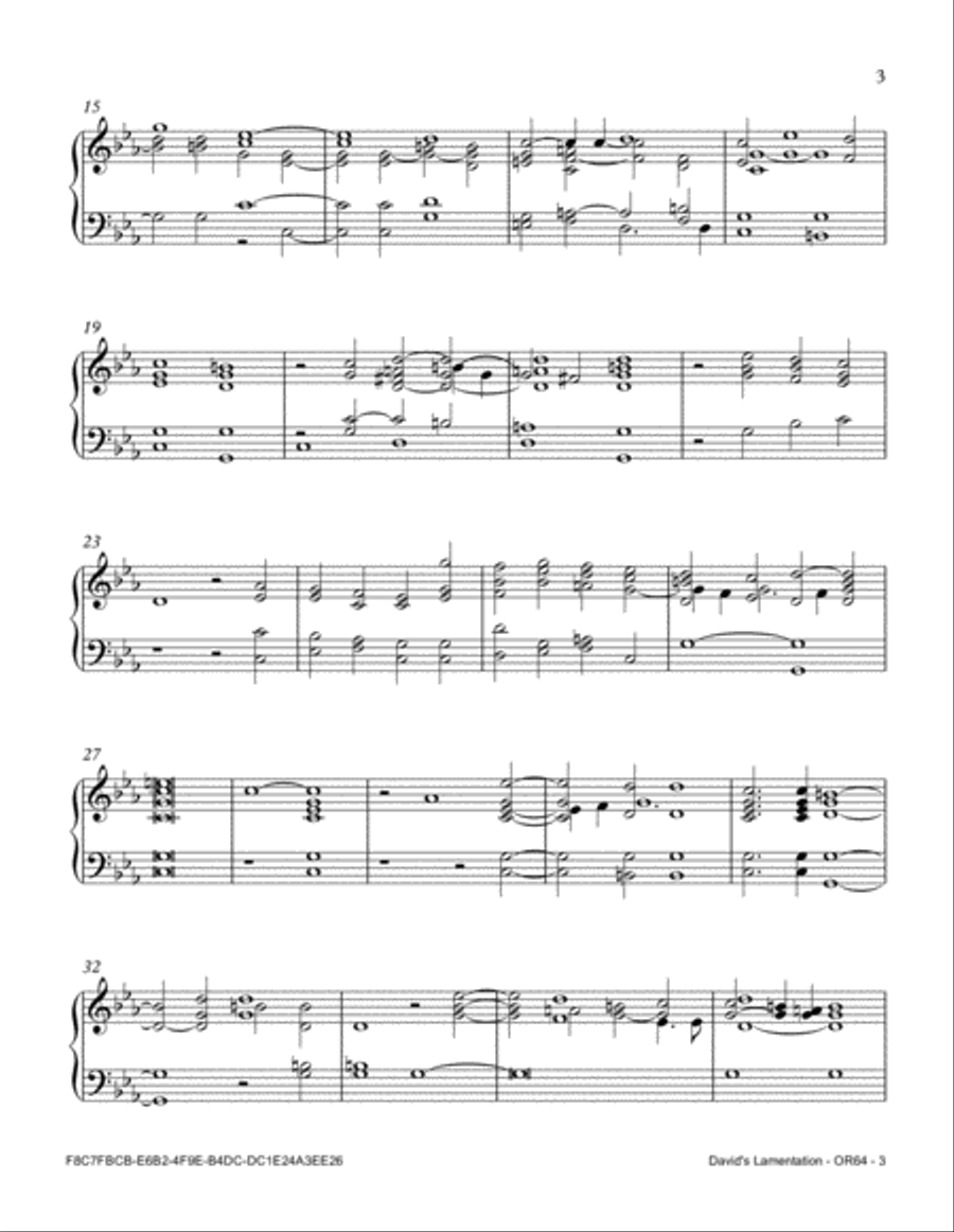 David's Lamentation Organ Solo scores gallery preview page 3